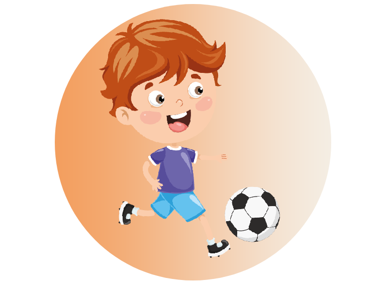 Ikona chłopca grającego w piłkę